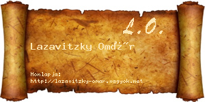 Lazavitzky Omár névjegykártya